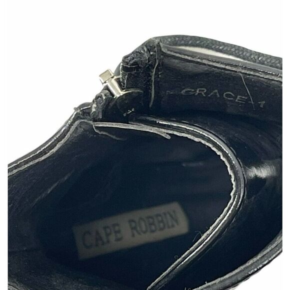 Cape Robbin Black Lace Up Victorian Open Toe Clear Chunky Heel Boots Shoe Size 6 - Picture 7 of 9